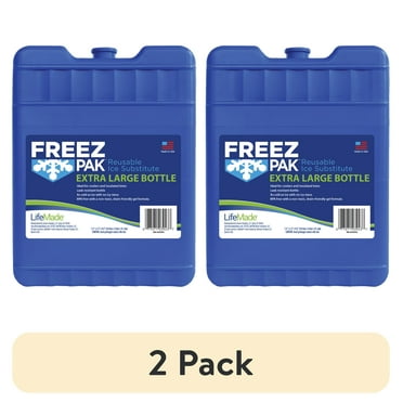 (2 pack) Freez Pak XL Ice Pack Ice Substitute, Bottle, Reusable 3.5lbs, Blue, 9.75"