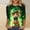 A472 Multicolor, variant on St. Patrick's Day Sweatshirt for Women Cute Cat Wearing Green Bowtie and Hat Graphic Crewneck Long Sleeve Loose Fit Soft Festive Holiday Party Top