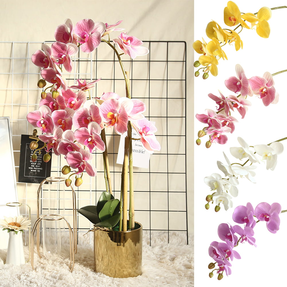1PC Artificial Butterfly Orchid Silk Leaf Fake Flower Home Wedding Party Decor 