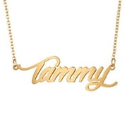 18k Gold Plated Initial Tammy Name Necklace Characters Jewlery Mother Day Gift