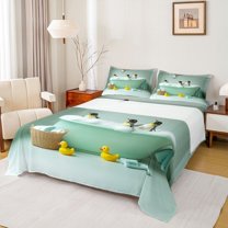 Castle Fairy Child Boys Girls Cute Penguin Queen Sheet Sets,Cartoon Animal Bed Set