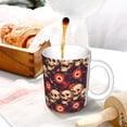 thumbnail image 3 of Yiaed record Skull rock Print Ceramics Coffee,Large Handle Design,Extra Large Tea and Coffee Cup for Office and Home Mugs, 3 of 6