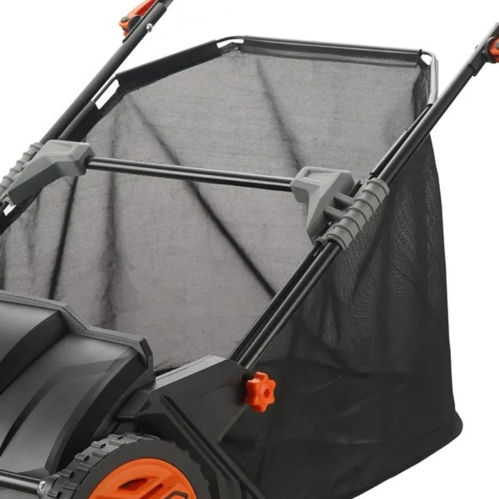 Push Lawn Sweeper, 21inch Leaf & Grass Collector, Strong Plastic Wheels & Heavy Duty Thickened Steel Durable to Use with Large Capacity 3.5 cu. ft. Mesh Collection Hopper Bag, 2 Spinning Brushes