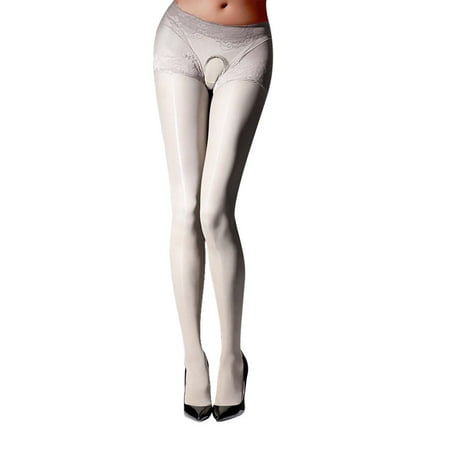 Womens Oil Glossy Crotchless Pantyhose Stockings Stretchy Tights Sports Lingerie Women Sexy Lingerie plus Size