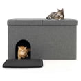 thumbnail image 1 of Costway Mueble para Arenero de Gato Escondido con Zapatero, Espacio para Almacenar Zapatos, Color Gris, 1 of 4