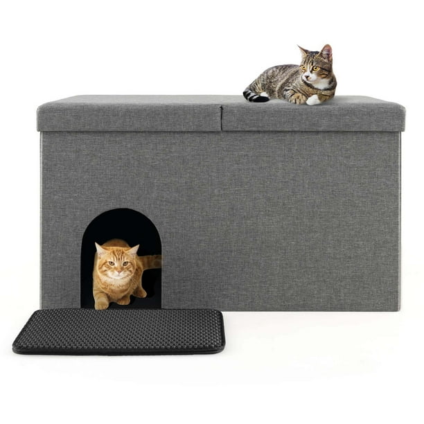 Costway Mueble para Arenero de Gato Escondido con Zapatero
