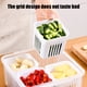thumbnail image 4 of Caja organizadora de almacenamiento de verduras | Plástico apto para uso alimentario de cuatro compartimentos | Contenedor de cajón de nevera | Sistema de frescura de drenaje | Ahorro de espacio, 4 of 6