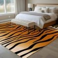 thumbnail image 5 of 5x8 Washable Area Rug, Brown Tiger Skin Non-Slip Large Rectangle Rug for Living Room Dining Room, Abstract Farm Brown Tiger Animal Texture Black Stripes Indoor Floor Mat for Home Decor, 5 of 9