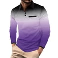 thumbnail image 1 of Blusa y camisa de manga larga con cuello vuelto para hombre, camisa deportiva de color liso con solapa y botones, blusa de poliéster de manga larga con solapa para hombre, 1 of 4