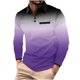 thumbnail image 1 of Blusa y camisa de manga larga con cuello vuelto para hombre, camisa deportiva de color liso con solapa y botones, blusa de poliéster de manga larga con solapa para hombre, 1 of 4