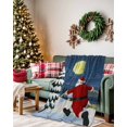 thumbnail image 2 of Christmas Santa Flannel Blanket for Bed,Travel and Camping, Xmas Tree Blue Sky Moon Snowflake Super Soft Cozy Blanket for All Seasons 40" x 50", 2 of 6