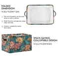 thumbnail image 2 of Yayeee 2 Pack Canvas Storage Basket with Handles for Shelves Fabric Bins Closet Organizer, Pink Water Lilies Pattern, 2 of 8