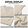 thumbnail image 7 of Meltox Men’s Wool Blend Vest Sweater V Neck Sleeveless Knitted Pullover Relaxed Fit Beige L, 7 of 7