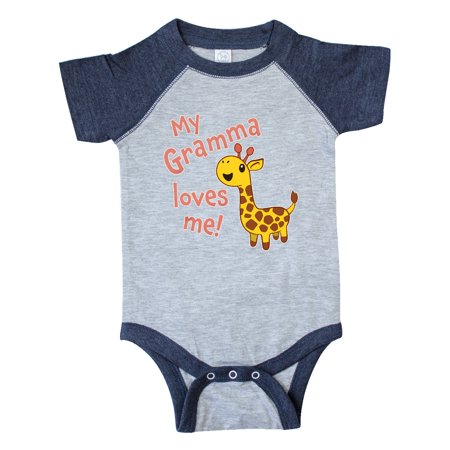 

Inktastic My Gramma Loves me- cute giraffe Gift Baby Boy or Baby Girl Bodysuit