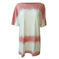 thumbnail image 3 of Nuoqisi Mode Femmes T-Shirt Imprimé Manches Courtes Col Rond T-Shirt Décontracté Hauts Blouse Femmes T-Shirts Plissés Manches Courtes Hauts Décontractés Habillés Blouses Patchwork T-Shirt Blouse, 3 of 4