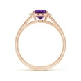 thumbnail image 2 of ANGARA Natural Oval 1.15 ct Amethyst with Diamond Collar Solitaire Ring in 14K Rose Gold for Women (Size-8x6mm) | February Birthstone, Anniversary, Jewelry Gift for Women | Natural Amethyst Ring, 2 of 10