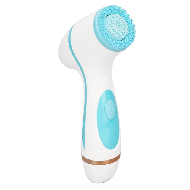 Limpiador eléctrico facial, cepillo de limpieza facial con masaje de silicona recargable con cabezales