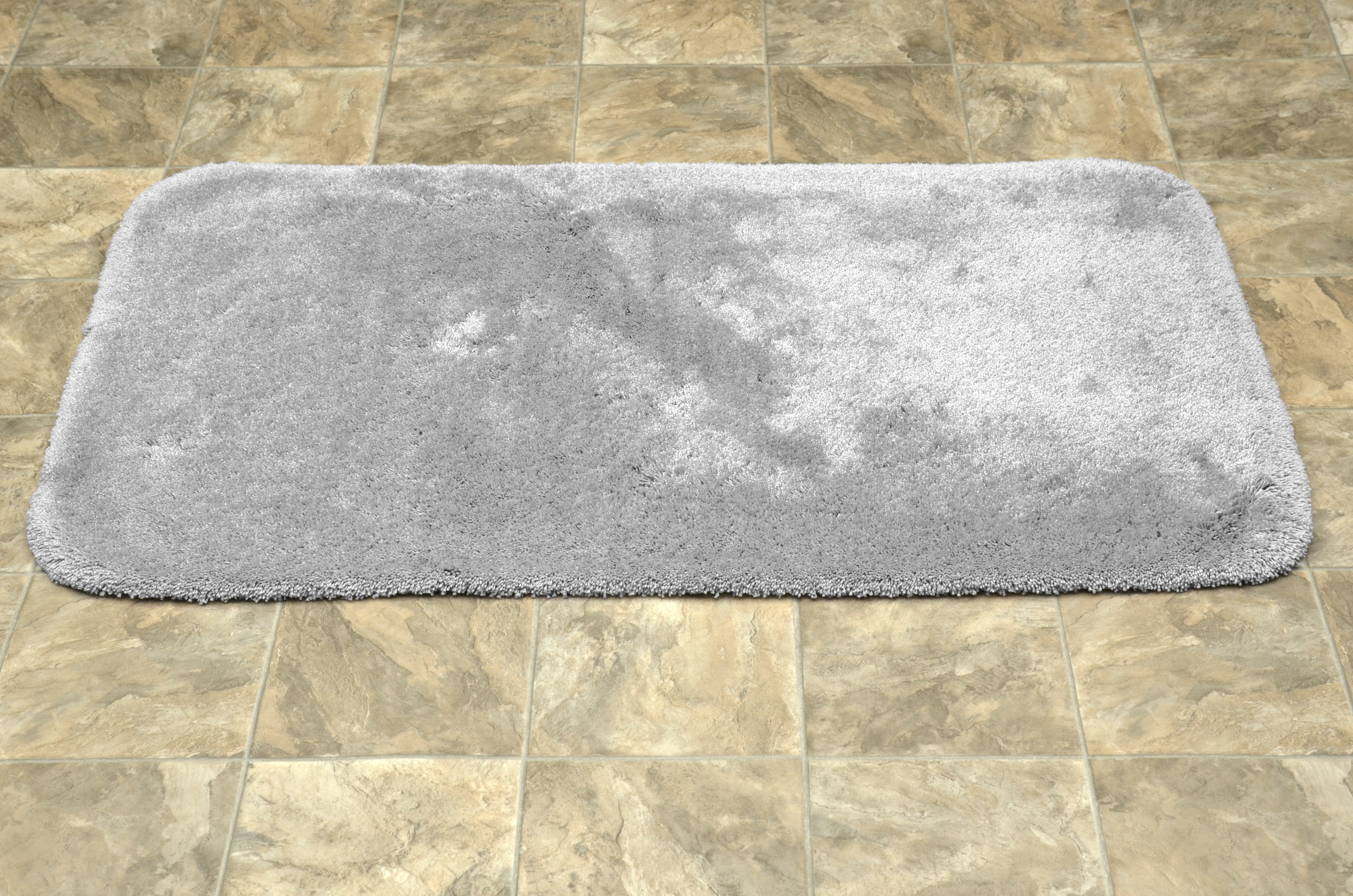 Garland Rug Finest Luxury Washable Nylon Platinum Gray Bath Rug, 30" x 50"