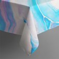thumbnail image 5 of 52x52in(132x132cm) Square Tablecloth, Waterproof Polyester Table Cover, Wrinkle Resistant & Washable Fabric for Dining, Kitchen, Picnic, Turquoise Marble Pattern, 5 of 6