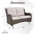 thumbnail image 6 of POCASSY 52" Width Outdoor Loveseat, Rocking Glider All Weather Wicker Patio Loveseat with Deep Seat for Porch Balcony and Backyard, Beige, 6 of 7