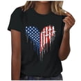 thumbnail image 2 of Goodtrade8 American Flag T Shirts for Women July 4th Casual Pullover Red White and Blue Short Sleeve , Summer Red White and Blue Independence Day Crew Neck Womens Tops Graphic, 2 of 5