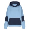 thumbnail image 3 of Color Block Hooded Sweatshirts for Women Oversize Fit Autumn Sweatshirt Pull-up Hoodie Streetwear with Pockets Gym Workout Athleisure Casual Essentials Plus Size, 3 of 5