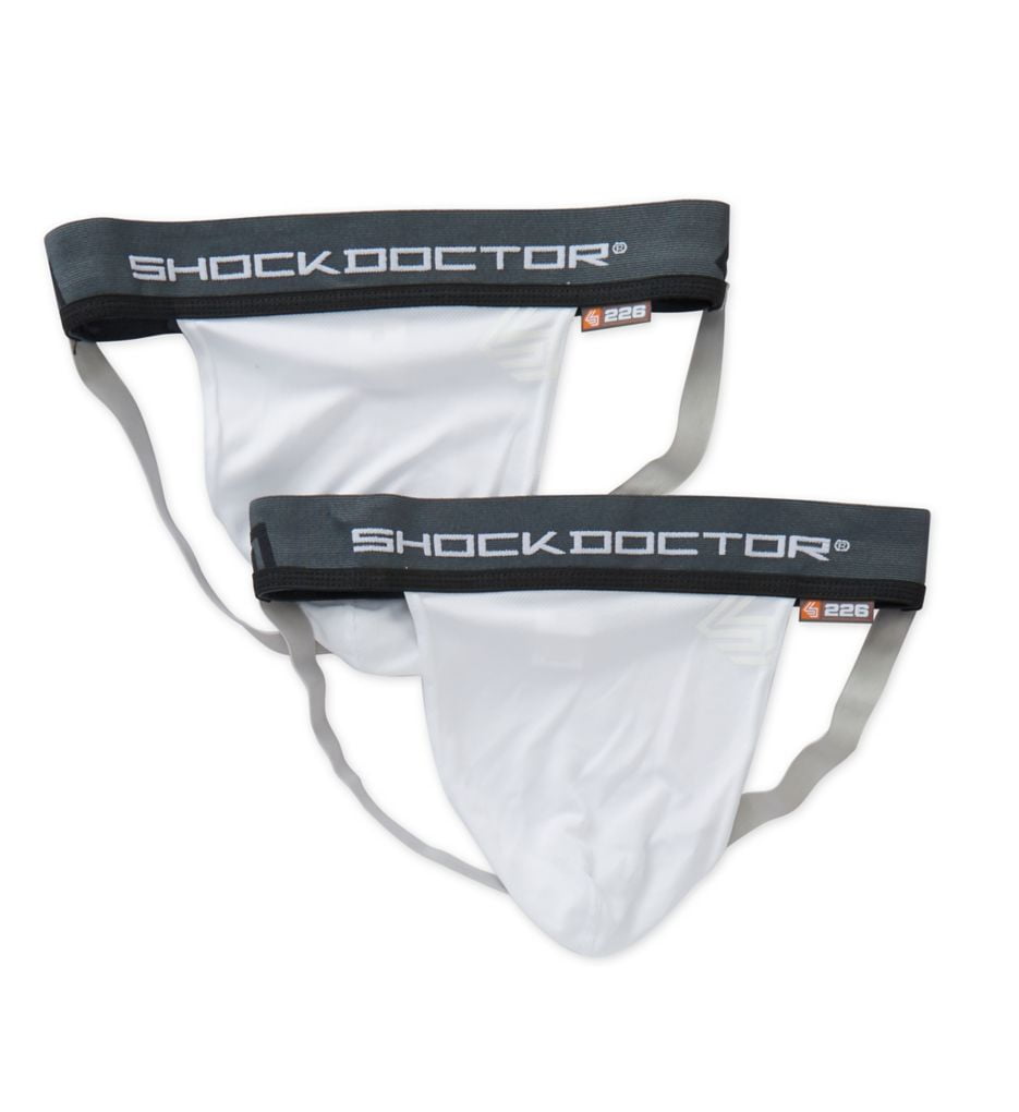SHOCK DOCTOR 2 PACK CORE ATHLETIC SUPPORTER WITHOUT CUP POCKET ADULT MED LG New 