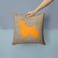 thumbnail image 2 of Carolines Treasures BB1075-BL-OR-PW1414 Cocker Spaniel Burlap and Orange   Canvas Fabric Decorative Pillow BB1075, 2 of 4