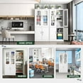 AYFDEGT Metal with Lock White Tall Office with 2 Glass