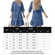 thumbnail image 2 of Vestido Vestido midi azul con cuello vuelto Vestido plisado de corte holgado Traje urbano clásico Ygjytge Azul T XL para Mujer, 2 of 7