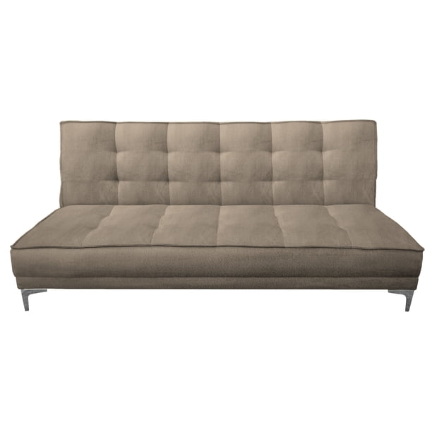 Sofa Cama Reclinable El Bazar Store Zeus Beige Terciopelo Futon 3 posiciones Abotonado Sala