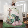 thumbnail image 2 of Easter Egg Labrador Retriever Bunny Ear Welcome Spring Truck Quilt Blanket Lab Dog Lover Gifts Cozy Comforter Throw Blanket - 12002, 2 of 5