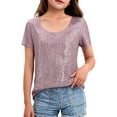 thumbnail image 1 of StSilkitty Garçons Filles Fête Danse T-Shirts Manches Courtes Col Rond Blouses Couleur Unie Léger Confortable Doux Hauts, 1 of 4