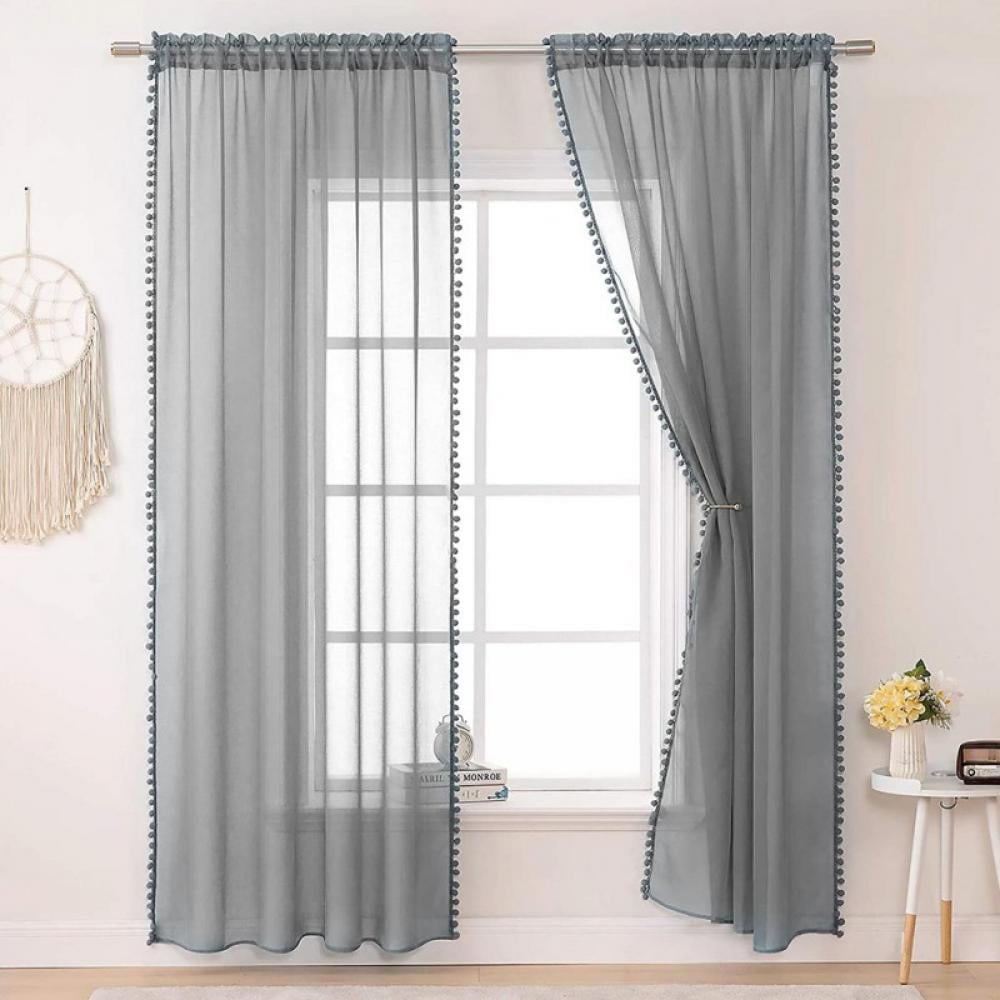 Exotic Embroidery Fabric Curtain Pelmet Lace Voile Tulle Window Panel Drape Home 