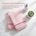 thumbnail image 6 of REGALWOVEN Striped Cotton Bathroom Hand Towels, 13 x 29 Inch Soft Absorbent Decorative Hand Towels Pink 2-Piece, 6 of 7