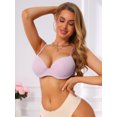 thumbnail image 4 of INSPIRE CHIC Women's Push Up Plunge Underwire Bra Ribbed Full Coverage Adjustable Straps Everyday Lingerie C 34 Pink, 4 of 4