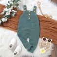 thumbnail image 6 of Baby Girl Boy Sweaters Knit Romper Cotton Solid Sleeveless Square Neck Jumpsuit Suspender Overalls Fall Winter Outfit for Boys And Girls 0-3 Months, 6 of 9