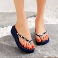 thumbnail image 2 of Leey-World Women's Sandals Summer Beach Sandals For Women Rhinestone Cute Flats Dressy Shoes Sandal Navy,7, 2 of 7
