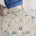 thumbnail image 6 of Nourison Tranquil Floral Ivory 5'3" x ROUND Area Rug, (5 Round), 6 of 8