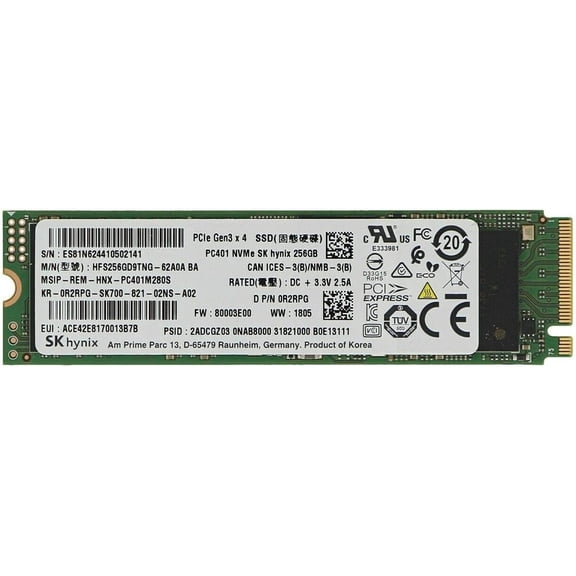 Restored SK Hynix SSD 256GB M.2 2280 PCIe Gen3 x4 (HFS256GDE9X080N)