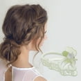 thumbnail image 2 of Unique Bargains Women Fashion Butterfly Rose Hair Clip Hairdo Clips Matte 1 Pc Light Green, 2 of 5