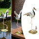 thumbnail image 5 of Estatua de grulla, creativa, decorativa, escultura de animal, figura de grulla para patio Cabeza inclinada con alas, 5 of 9