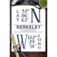 thumbnail image 3 of Berkeley, California, Latitude and Longitude (Blue) (9x12 Wall Art Print, Home Decor), 3 of 3