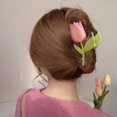 thumbnail image 3 of Cheers US Flower Hair Claw Clips Pink Hair Clip Vintage Tulip Hair Clamps Hair Styling Clips Hair Accessories for Women and Girls, 3 of 7