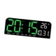 thumbnail image 4 of Reloj digital grande LED con fecha, semana, temperatura, montaje en pared, temporizador enorme, Verde, 4 of 9