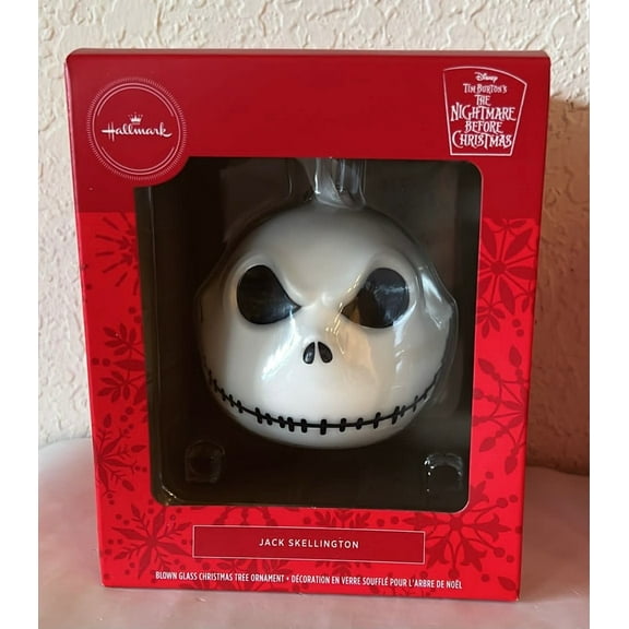 Hallmark Disney Jack Skellington Blown Glass Christmas Ornament New with Box