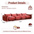 thumbnail image 2 of The Magic Home 4-Seater Modular Floor L-Shaped Chenille Sectional Sofa, Orange, 2 of 11