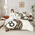 thumbnail image 4 of Castle Fairy Female Men Women Sport Billiards Bedding Comforter Set 2pcs,Jungle Animal Cheetah Print Twin Comforter Sets Microfiber,Black Brown Breathable Bedding Set,Super Cozy Room Decor, 4 of 8