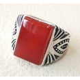 thumbnail image 4 of Red Onyx Mens Ring, Natural Red Onyx Gents Ring, Designer, Silver Jewelry, 925 Silver Ring, Birthday Gift, Heavy Mens Ring, Arabic Design, Ottoman Style Ring, Christmas, Turkey Mens Signet Ring, 4 of 6