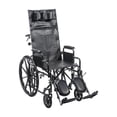 thumbnail image 1 of Drive Medical Fauteuil Roulant Sport Inclinable Complet Argenté, Accoudoirs de Bureau, Siège 16 Pouces, 1 of 8